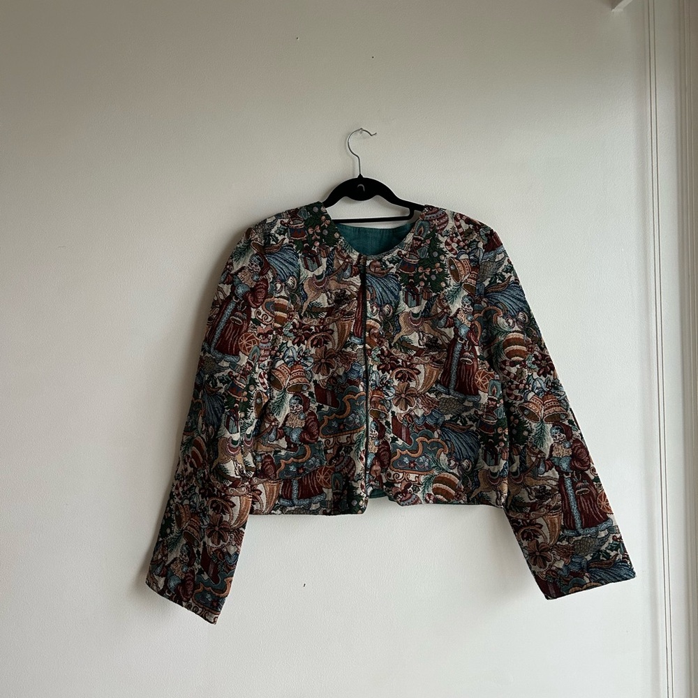 Vintage tapestry Christmas jacket - Picture 2 of 7